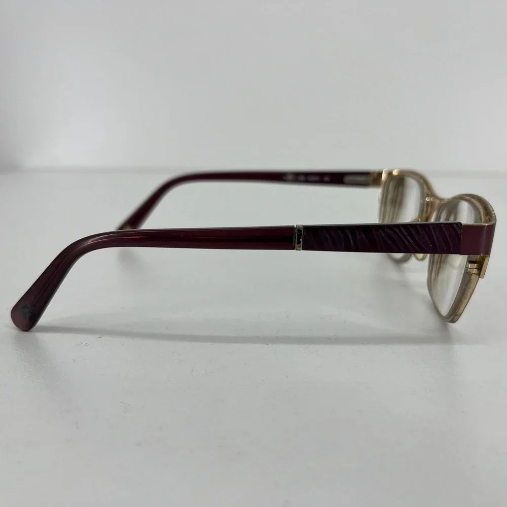 Nine West NW1072 Burgundy Gold Rectangular‎ Cat Eye Eyeglasses 52-17-135 602